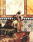 Interior Canvas Paintings - Gnaoua in a North African Interior